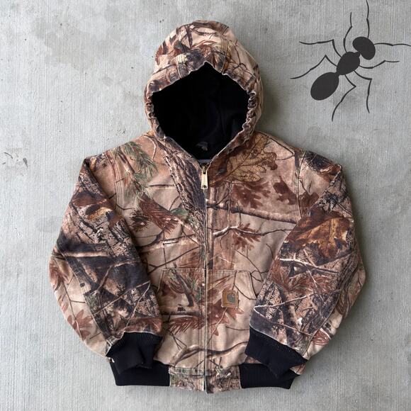 Carhartt Other - Carhartt YOUTH YJ220 CAP realtree camo hooded work wear jacket